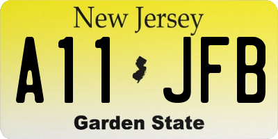 NJ license plate A11JFB