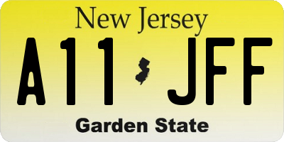 NJ license plate A11JFF