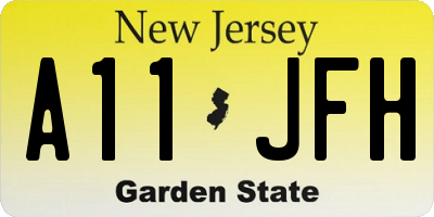 NJ license plate A11JFH