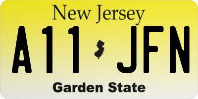 NJ license plate A11JFN