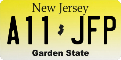 NJ license plate A11JFP
