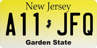 NJ license plate A11JFQ