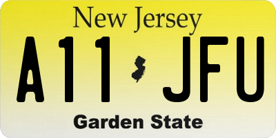 NJ license plate A11JFU