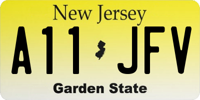 NJ license plate A11JFV