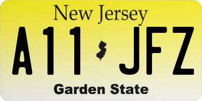 NJ license plate A11JFZ