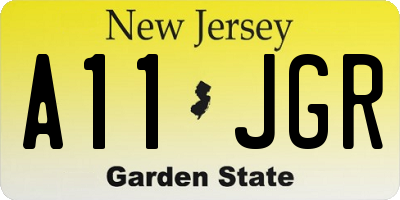 NJ license plate A11JGR