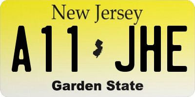 NJ license plate A11JHE