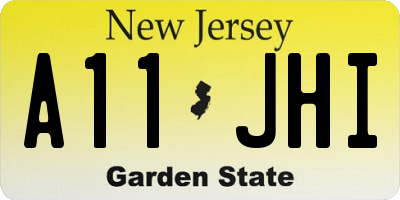 NJ license plate A11JHI