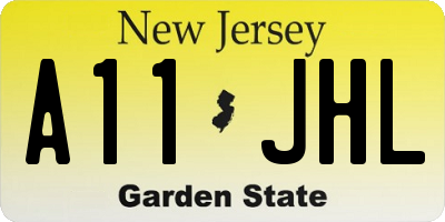 NJ license plate A11JHL