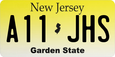 NJ license plate A11JHS