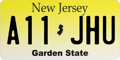NJ license plate A11JHU