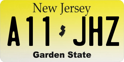 NJ license plate A11JHZ