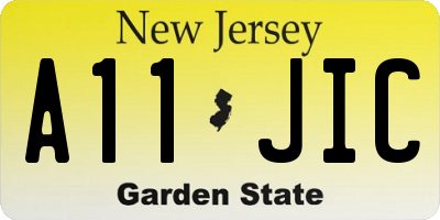 NJ license plate A11JIC