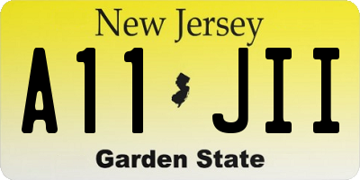 NJ license plate A11JII