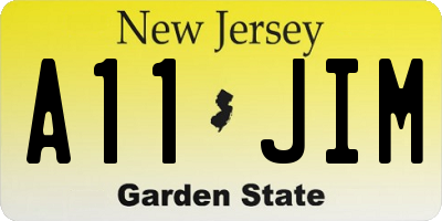 NJ license plate A11JIM
