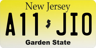 NJ license plate A11JIO