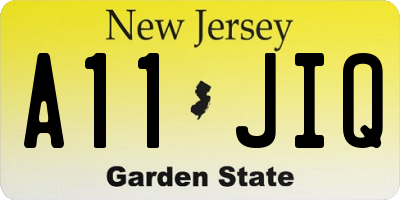 NJ license plate A11JIQ