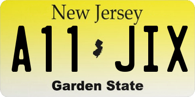 NJ license plate A11JIX