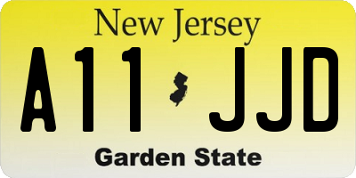 NJ license plate A11JJD