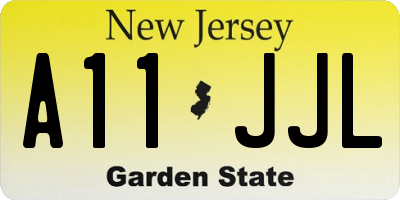 NJ license plate A11JJL
