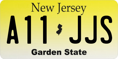 NJ license plate A11JJS