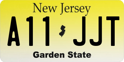 NJ license plate A11JJT