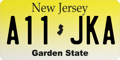 NJ license plate A11JKA