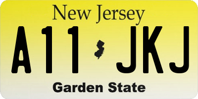 NJ license plate A11JKJ