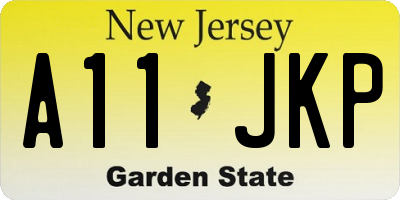 NJ license plate A11JKP