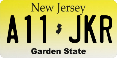 NJ license plate A11JKR