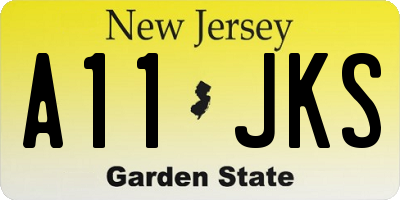 NJ license plate A11JKS
