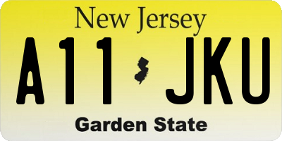 NJ license plate A11JKU