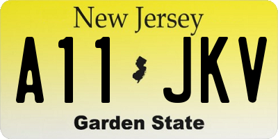 NJ license plate A11JKV