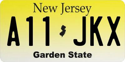 NJ license plate A11JKX