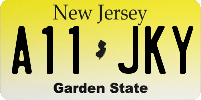 NJ license plate A11JKY