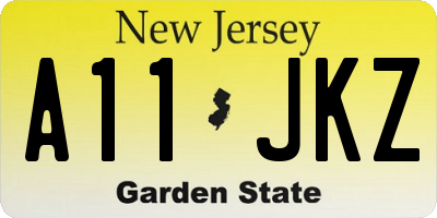 NJ license plate A11JKZ