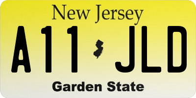 NJ license plate A11JLD