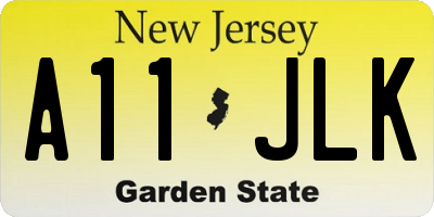 NJ license plate A11JLK