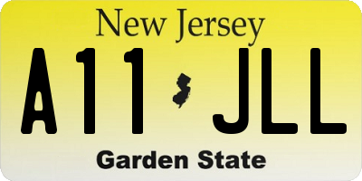 NJ license plate A11JLL