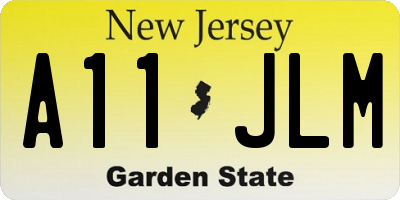 NJ license plate A11JLM