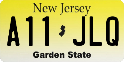 NJ license plate A11JLQ