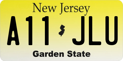 NJ license plate A11JLU