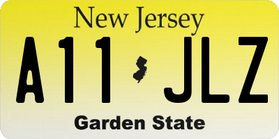 NJ license plate A11JLZ