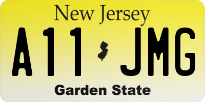 NJ license plate A11JMG