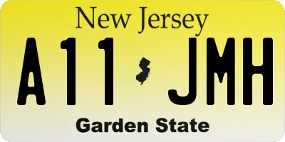 NJ license plate A11JMH