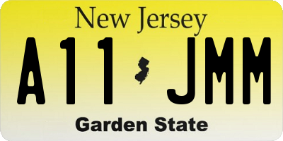 NJ license plate A11JMM