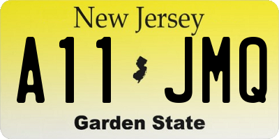 NJ license plate A11JMQ