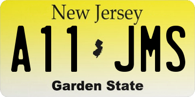 NJ license plate A11JMS