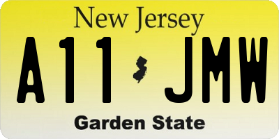 NJ license plate A11JMW