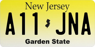 NJ license plate A11JNA